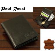 Meeste väike rahakott 703-GPL BLACK, PAUL ROSSI, Nahast rahakotid